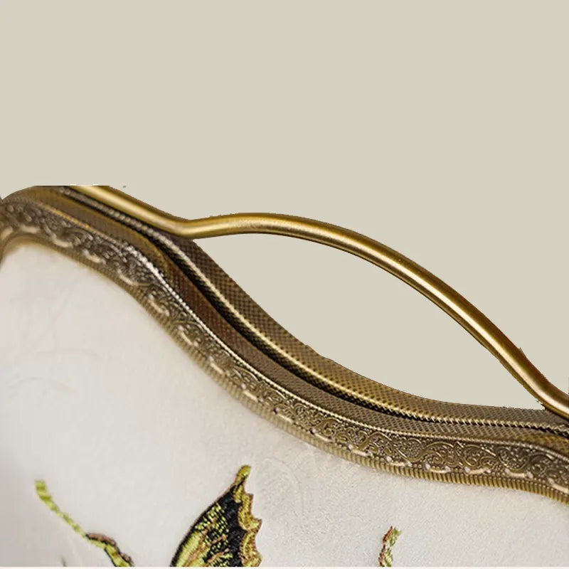 Vintage Butterfly Embroidered Handbag with Metal Kiss-Lock