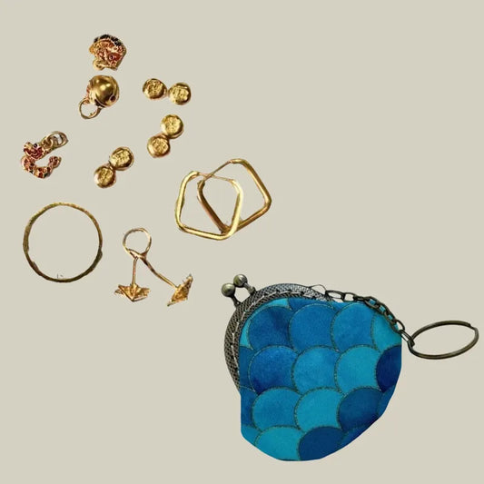 Handmade Mini Coin Purse with Keychain Charm(Christmas gifts are not for sale)