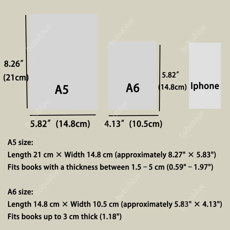 White Bark Texture Handmade Book Sleeve Notebook/Journal (A5/A6)