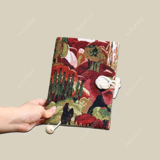 Green Hills Tapestry Vintage Handmade Book Sleeve Notebook/Journal (A5)