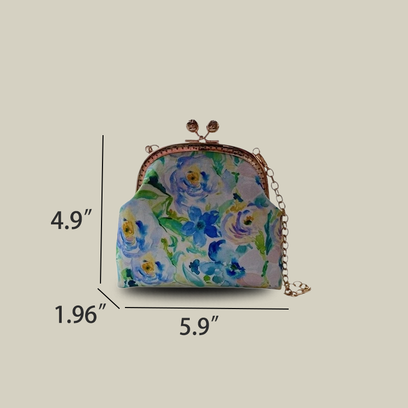 Garden Series Rose Kiss Lock Coin Purse Children's Small Handbag