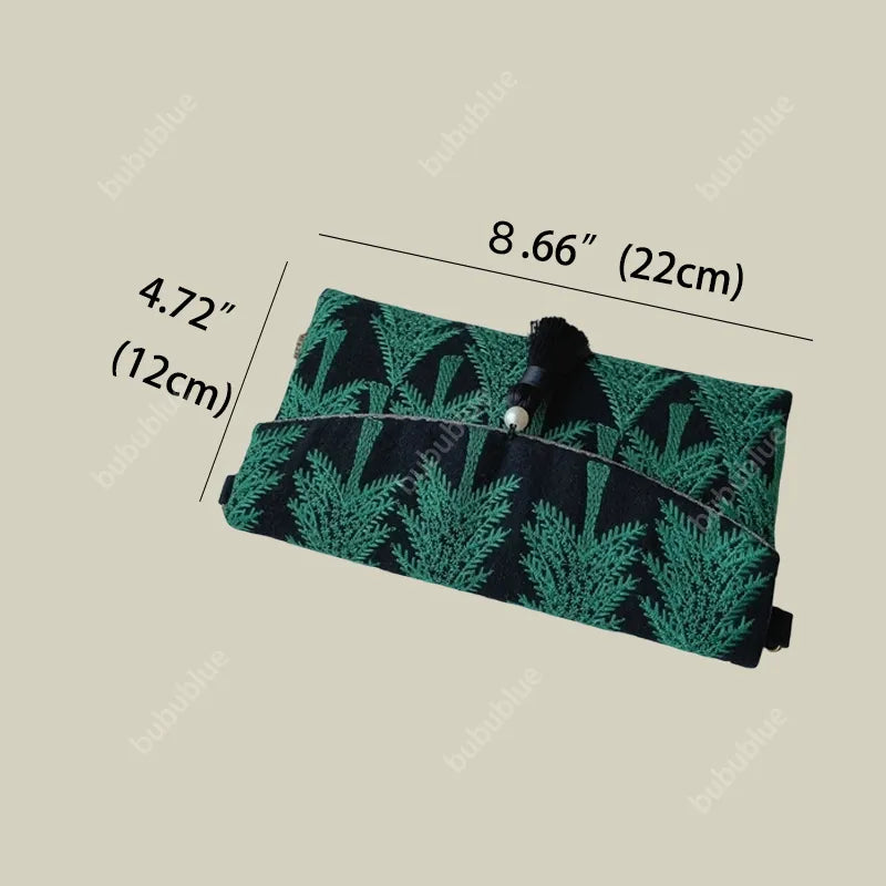 Lightweight Pine Embroidered Mobile Phone Crossbody Envelope Bag