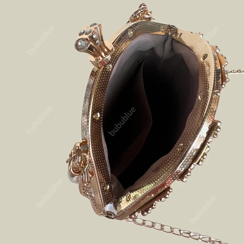 Calla Lily Embroidered Pearl Chain Handbag