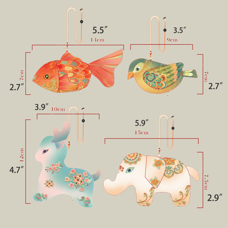 Cute Handmade Animal Lucky Sachet Pendant– Koi, Deer, Elephant & Spirit Bird