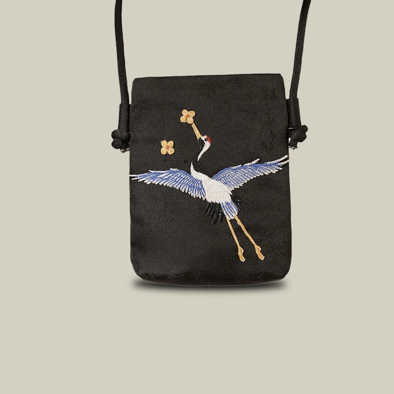 Nature Inspiration Embroidered Crossbody Phone Bag