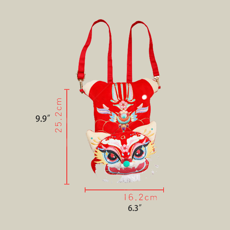 Handmade Embroidered Lion Buddy Backpack