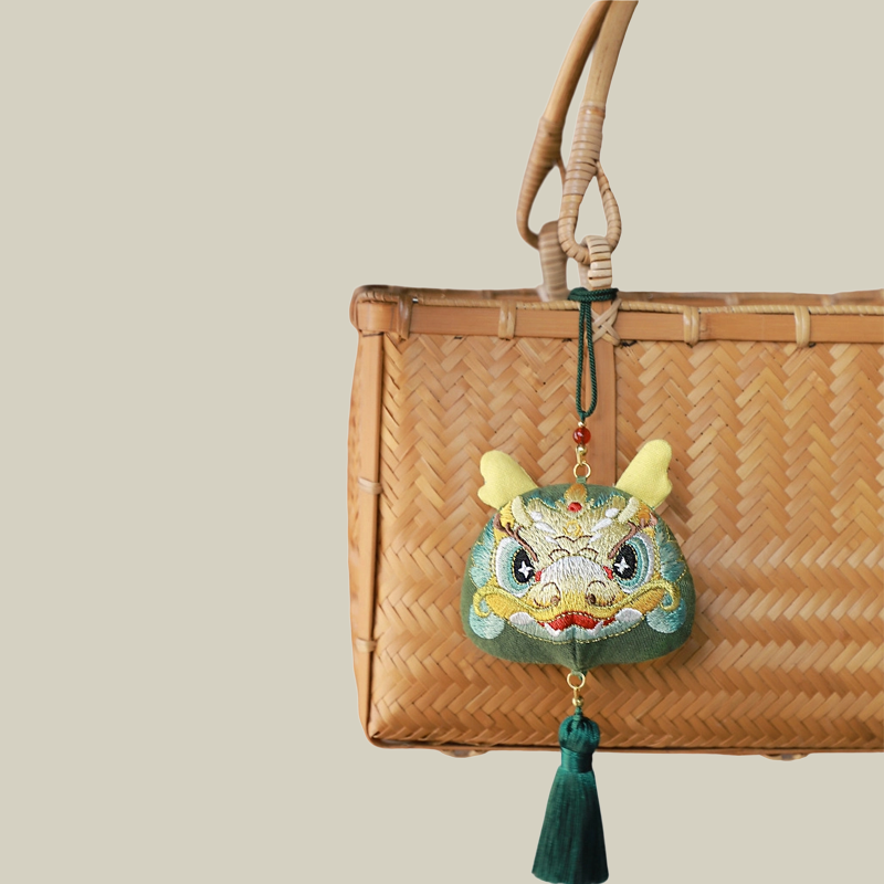 Handmade Embroidered Animal Spirit Sachet – 12 Designs for Good Luck