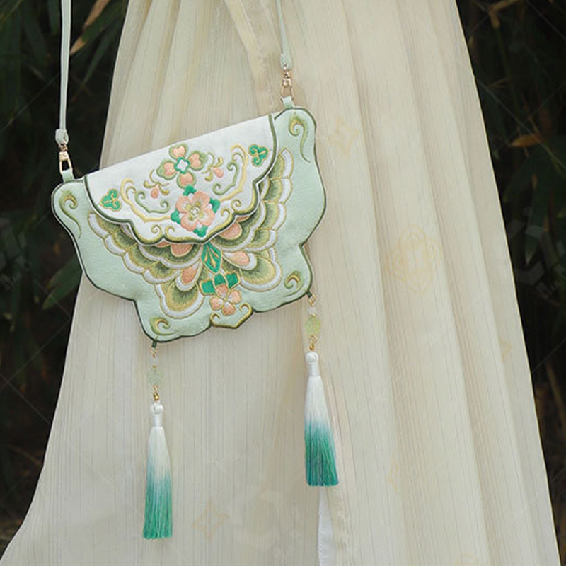 Butterfly Embroidered Crossbody Phone Bag