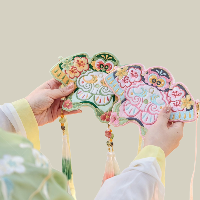 Handmade Cute Embroidered Kite Crossbody Bag For Children