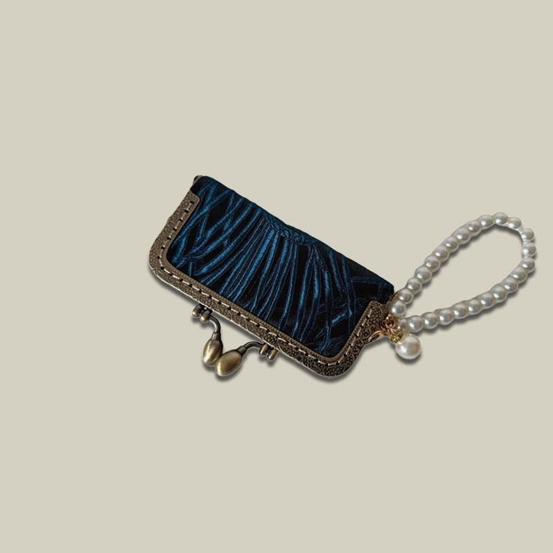 Lipstick/Earphone Handmade Storage Box With Pearl Hand Chain
