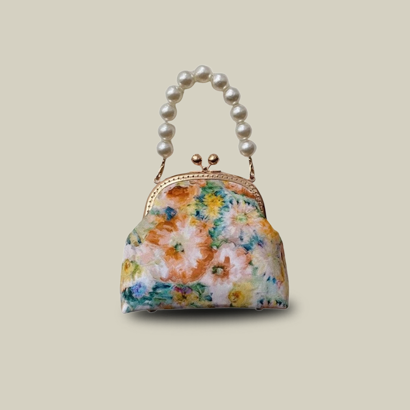 Garden Series Rose Kiss Lock Coin Purse Children's Small Handbag