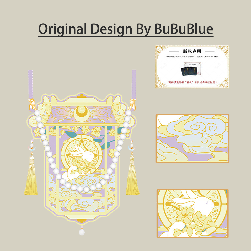 Moon Rabbit Embroidered Crossbody Bag with Pearl Handle