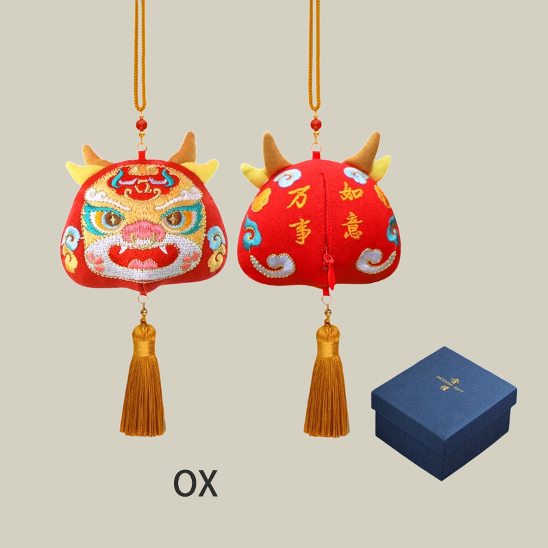 Handmade Embroidered Animal Spirit Sachet – 12 Designs for Good Luck