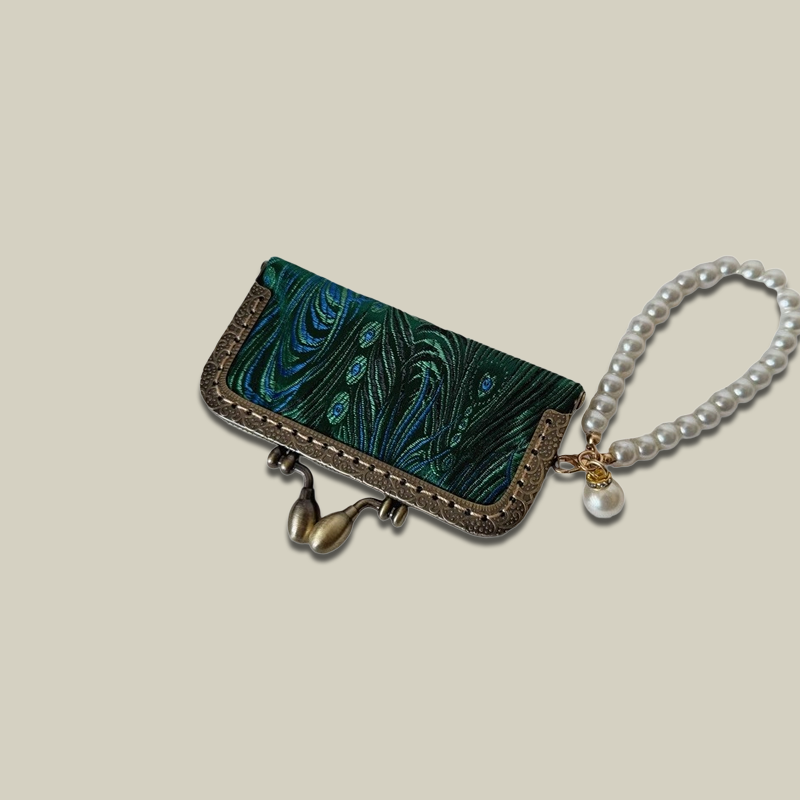 Lipstick/Earphone Handmade Storage Box With Pearl Hand Chain