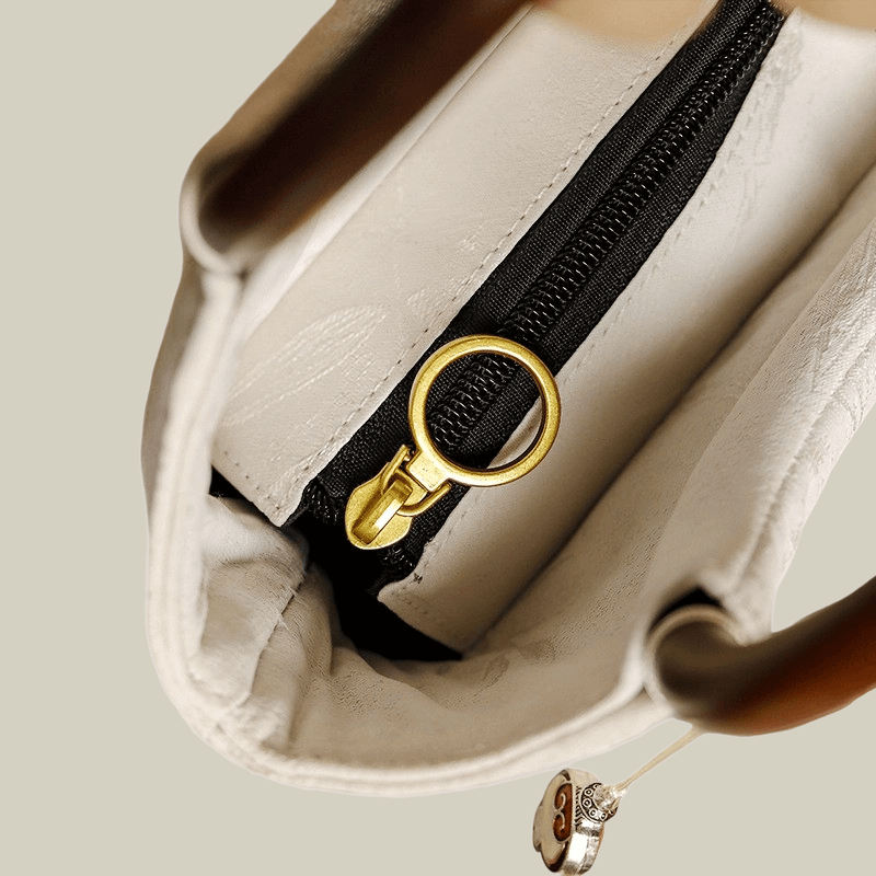 Magnolia Blossom Embroidered White Tote Bag