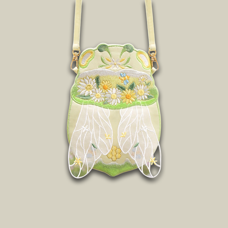 Cute Bee Embroidered Crossbody Phone Bag