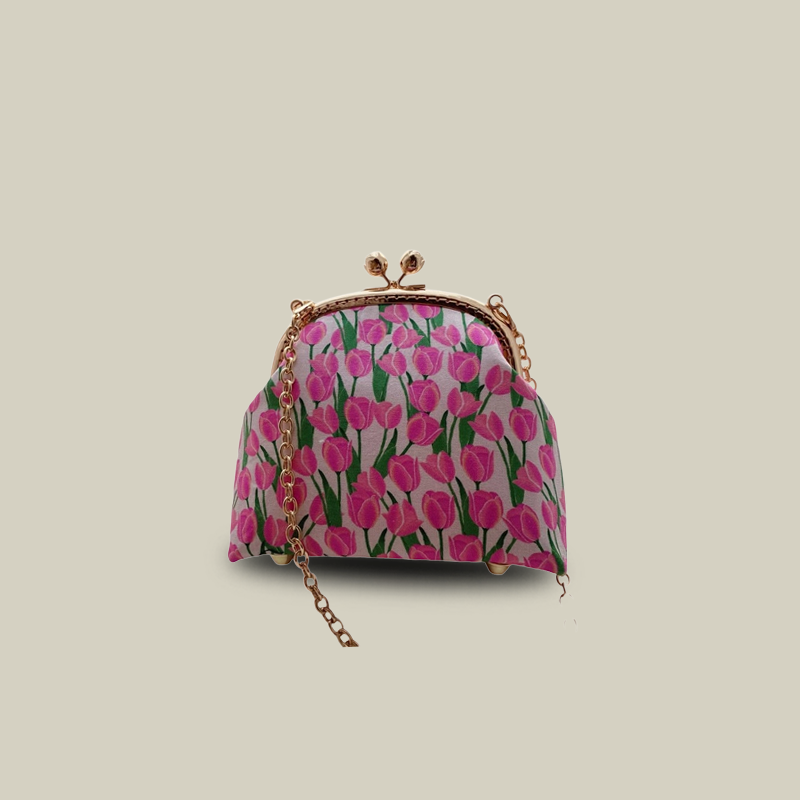 Garden Series Rose Kiss Lock Coin Purse Children's Small Handbag