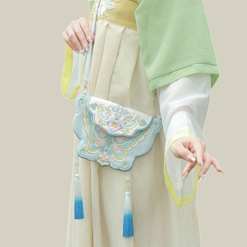 Butterfly Embroidered Crossbody Phone Bag