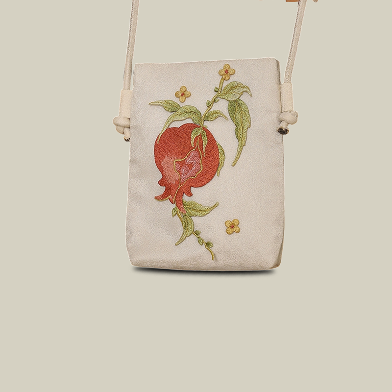 Nature Inspiration Embroidered Crossbody Phone Bag