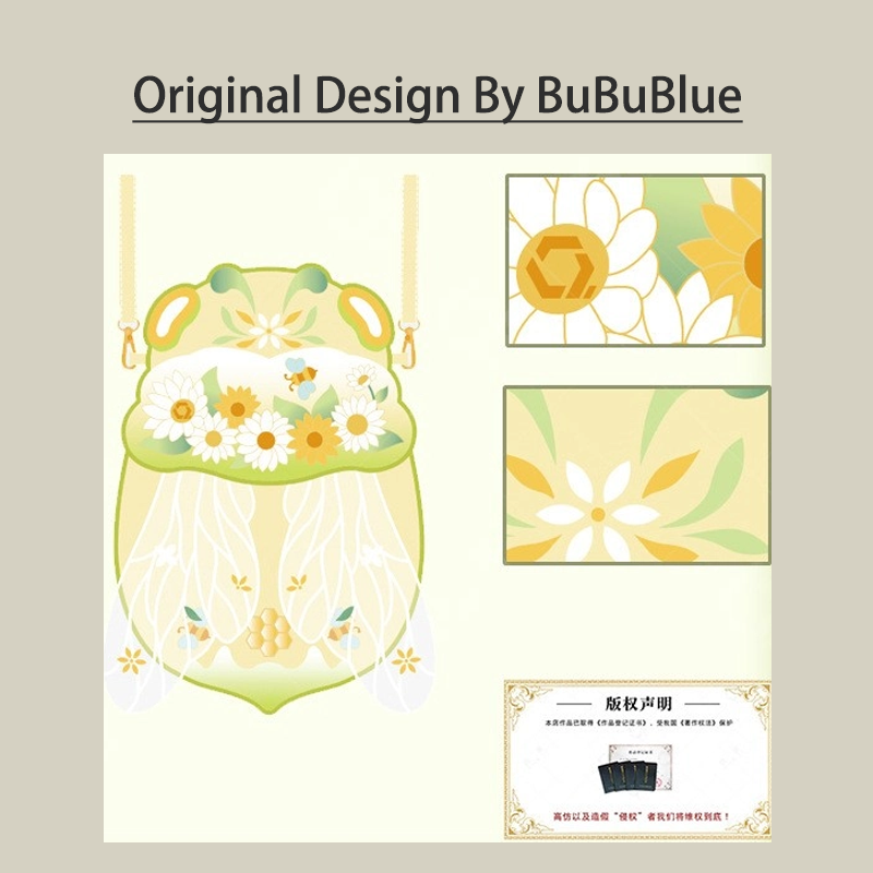 Cute Bee Embroidered Crossbody Phone Bag
