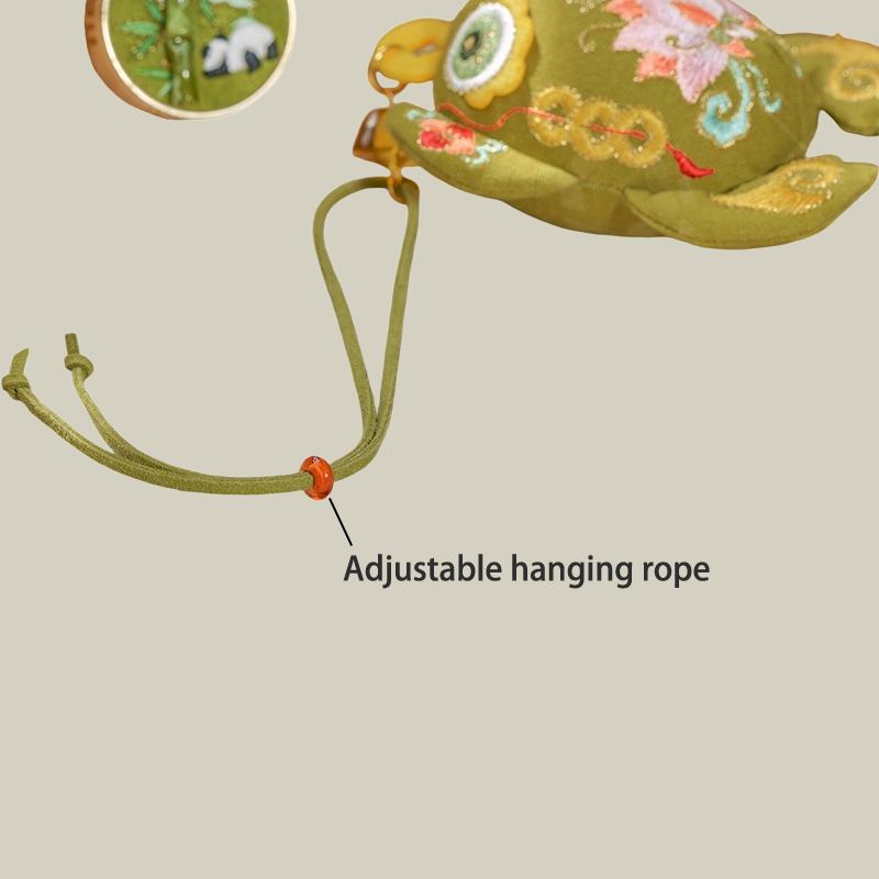 Lucky Green Frog Embroidered Sachet Pendant