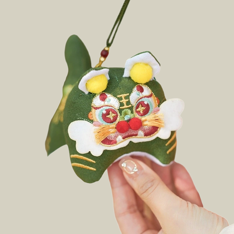Lucky Tiger Embroidered Scented Charm Pendant