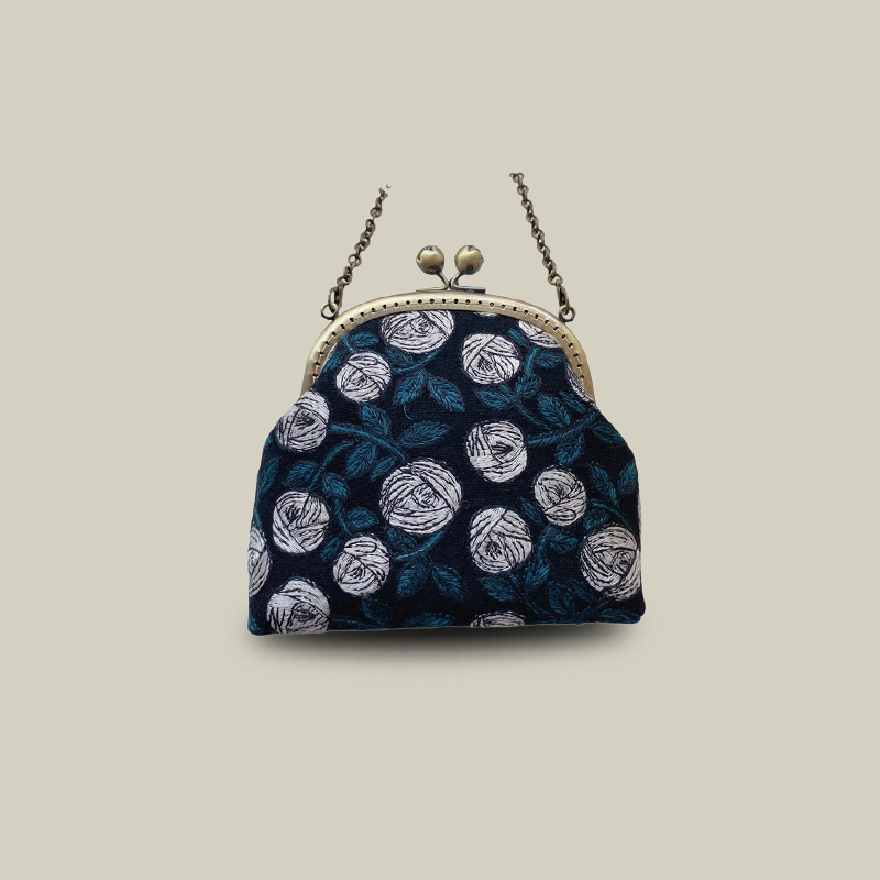 Garden Series Rose Kiss Lock Coin Purse Children's Small Handbag