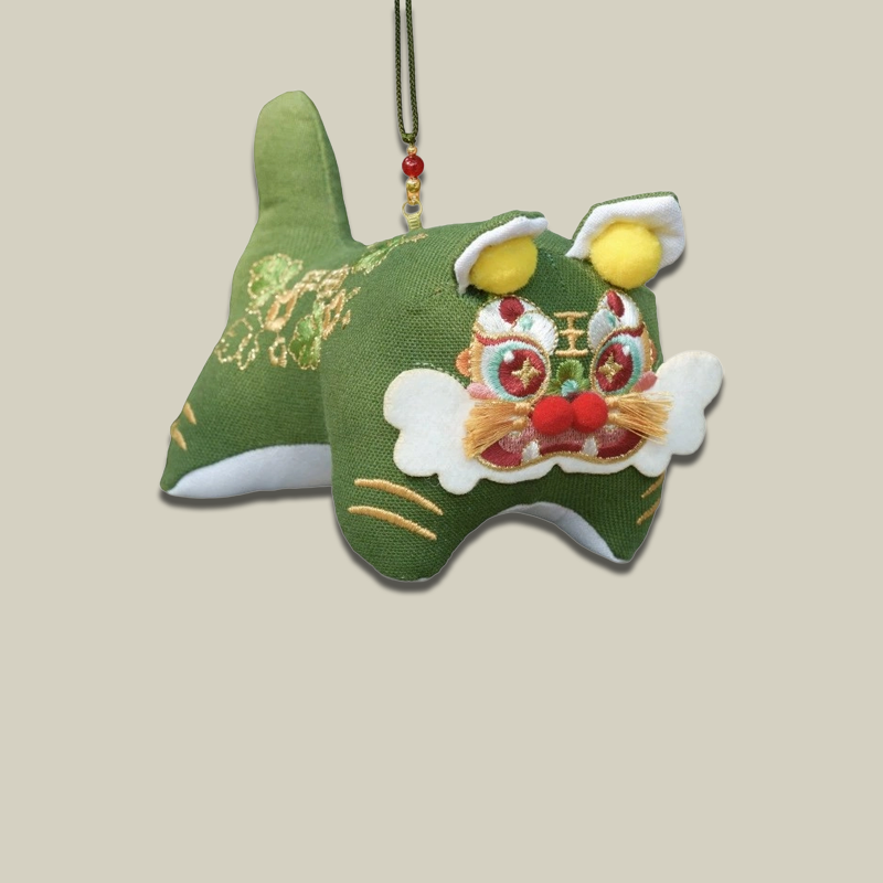 Lucky Tiger Embroidered Scented Charm Pendant