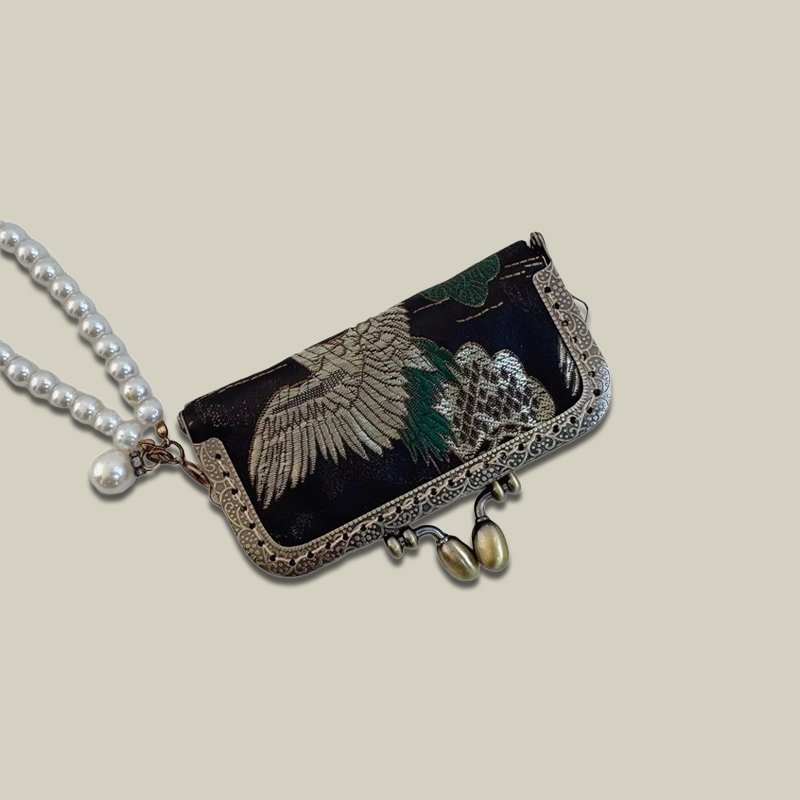 Lipstick/Earphone Handmade Storage Box With Pearl Hand Chain