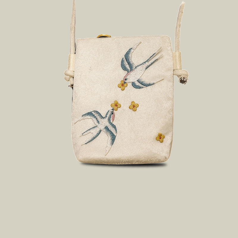 Nature Inspiration Embroidered Crossbody Phone Bag
