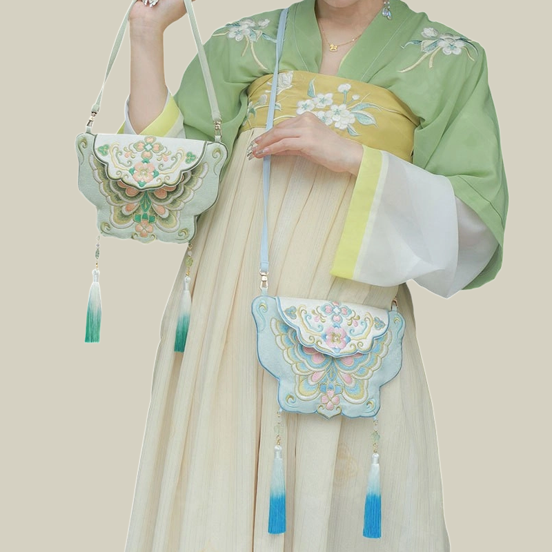 Butterfly Embroidered Crossbody Phone Bag
