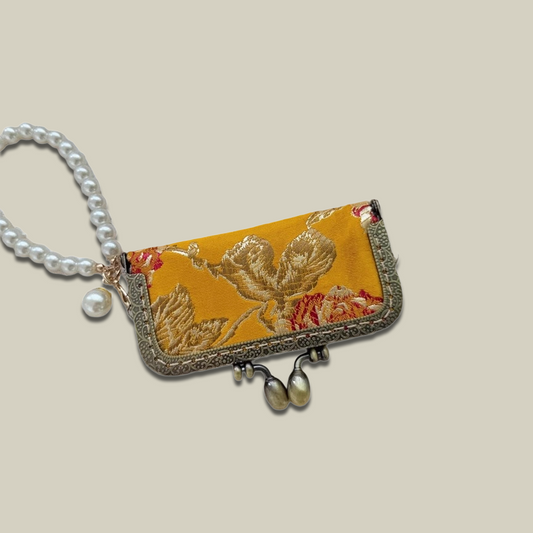 Lipstick/Earphone Handmade Storage Box With Pearl Hand Chain