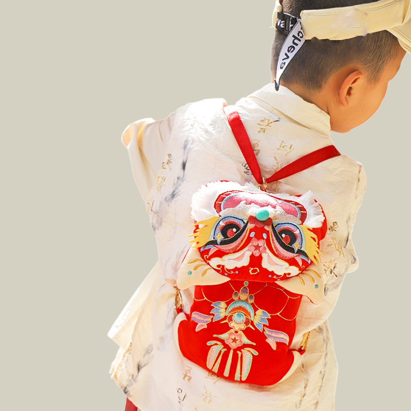 Handmade Embroidered Lion Buddy Backpack