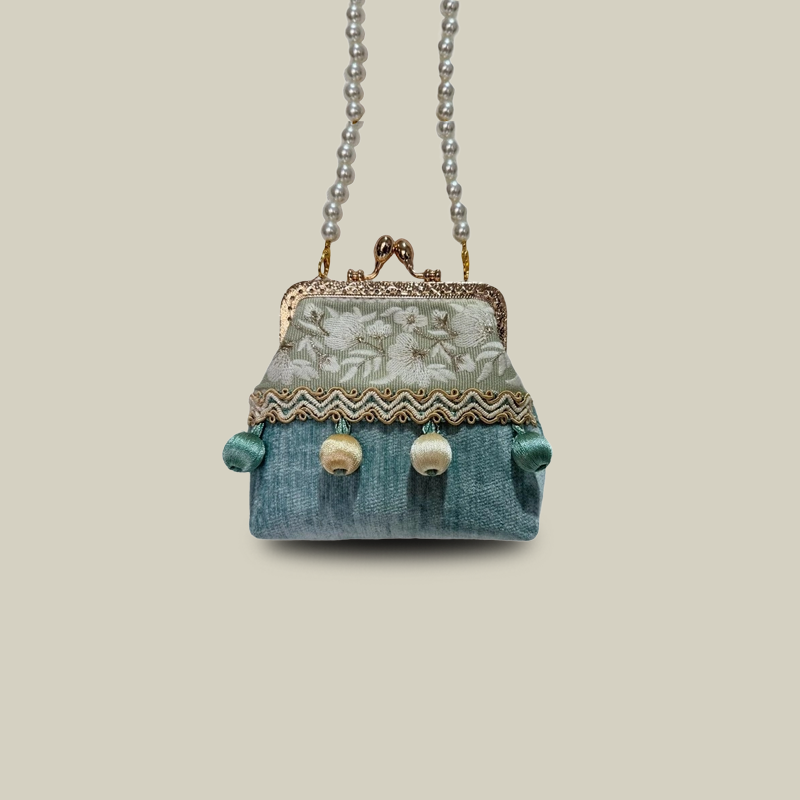 Boho Patchwork Tassel Crossbody Coin Purse with Kiss Lock