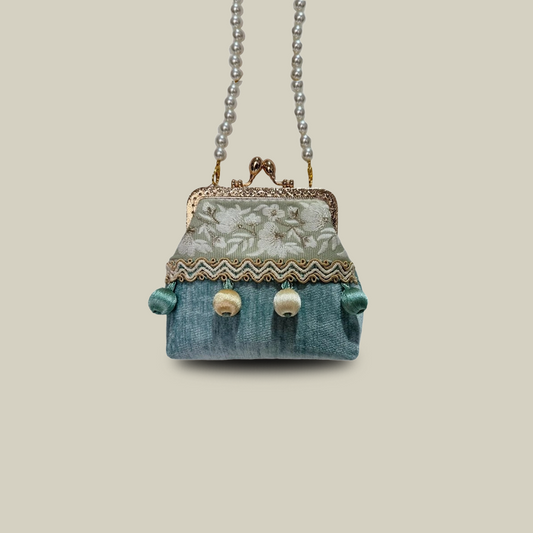 Boho Patchwork Tassel Crossbody Coin Purse with Kiss Lock