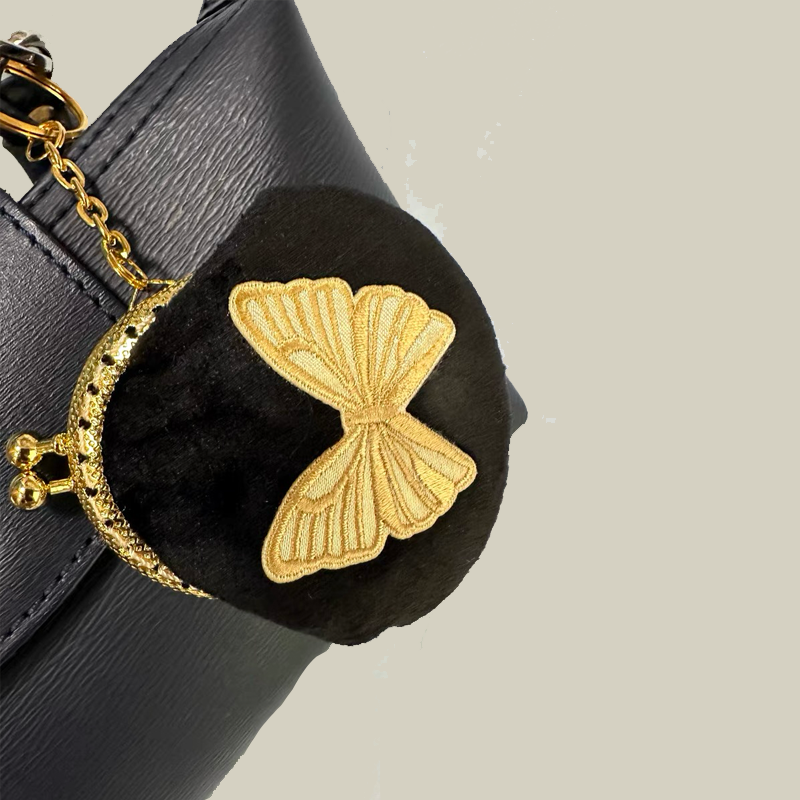 Butterfly Grace Mini Jewelry Pouch with Keychain Charm