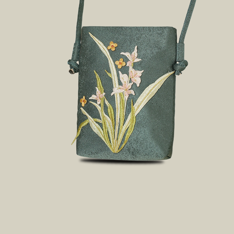 Nature Inspiration Embroidered Crossbody Phone Bag
