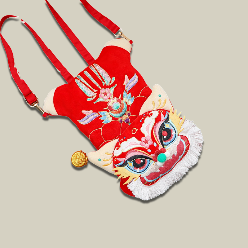 Handmade Embroidered Lion Buddy Backpack