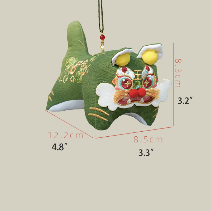 Lucky Tiger Embroidered Scented Charm Pendant