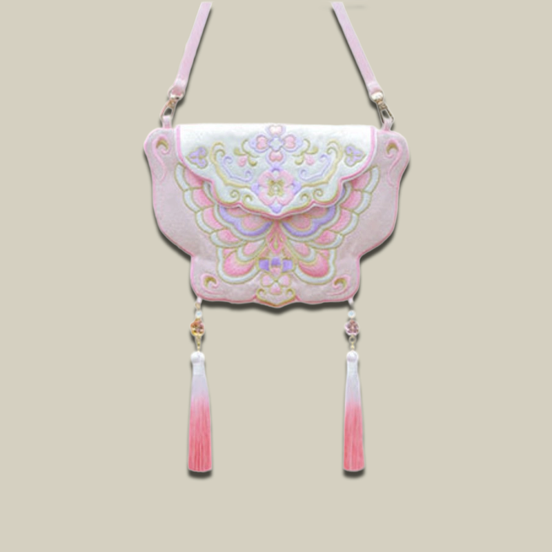 Butterfly Embroidered Crossbody Phone Bag