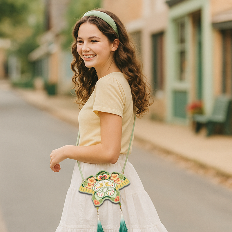Handmade Cute Embroidered Kite Crossbody Bag For Children