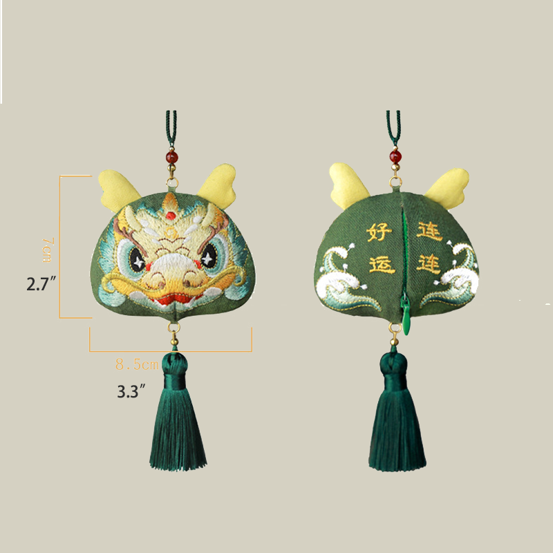 Handmade Embroidered Animal Spirit Sachet – 12 Designs for Good Luck