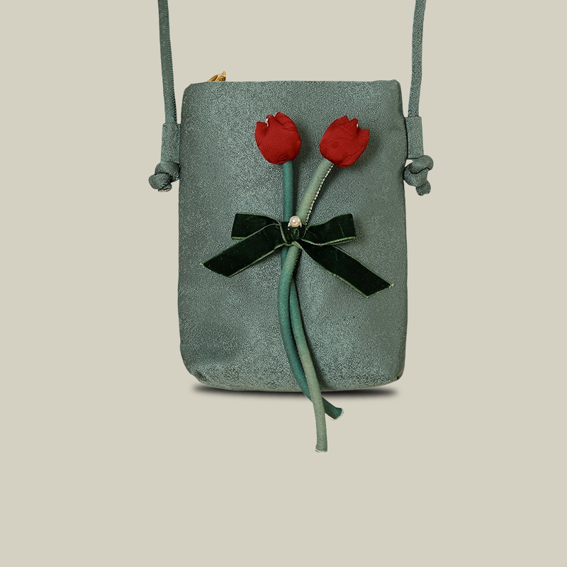 Nature Inspiration Embroidered Crossbody Phone Bag