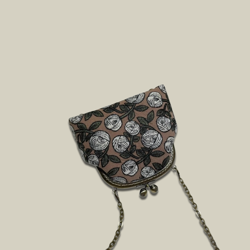 Garden Series Rose Kiss Lock Coin Purse Children's Small Handbag