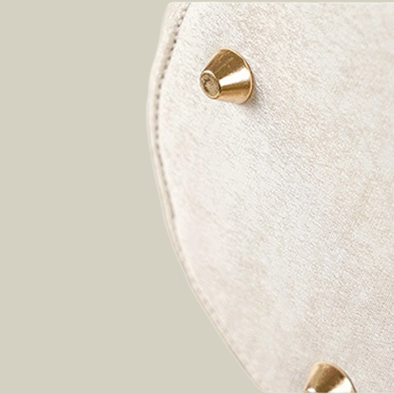 Wisteria Embroidered Drawstring Bucket Bag in Cream Satin