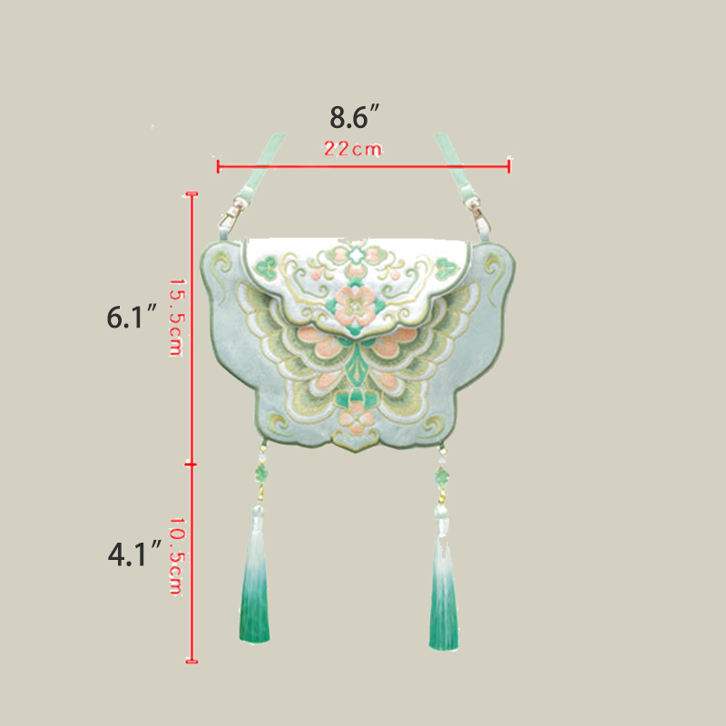 Butterfly Embroidered Crossbody Phone Bag
