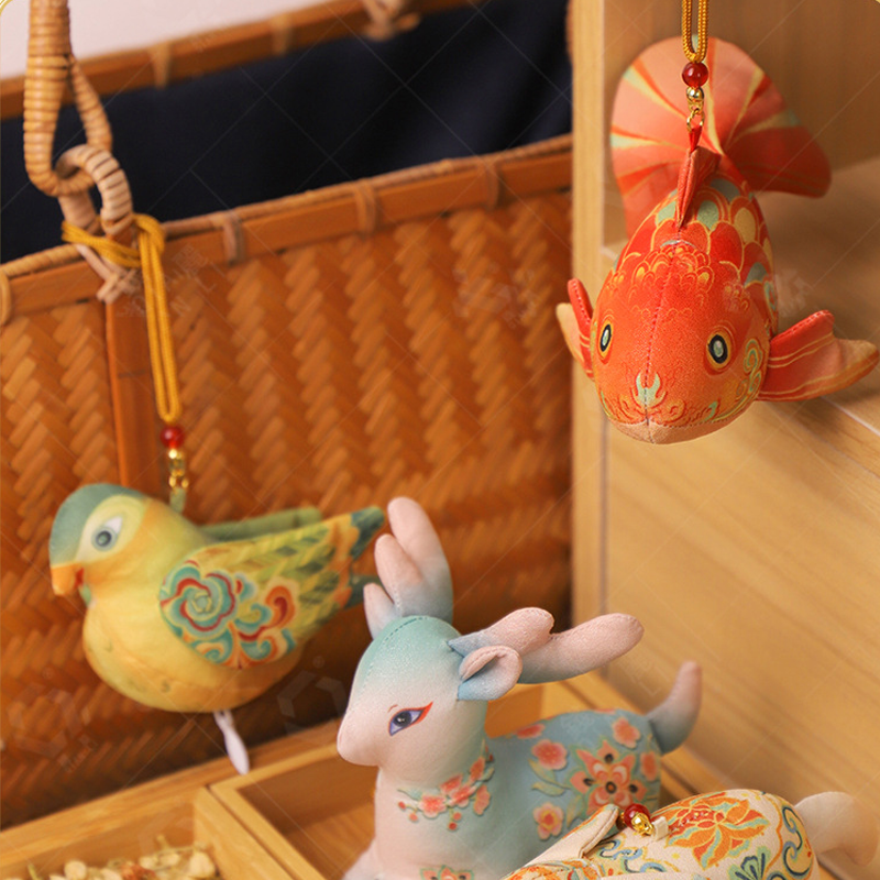 Cute Handmade Animal Lucky Sachet Pendant– Koi, Deer, Elephant & Spirit Bird