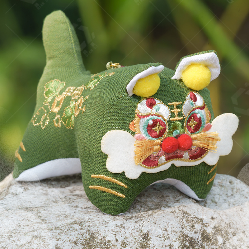 Lucky Tiger Embroidered Scented Charm Pendant