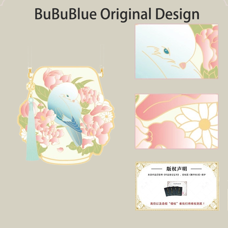 Cute Crossbody Mobile Phone Bag With Flower And Bird Embroidery