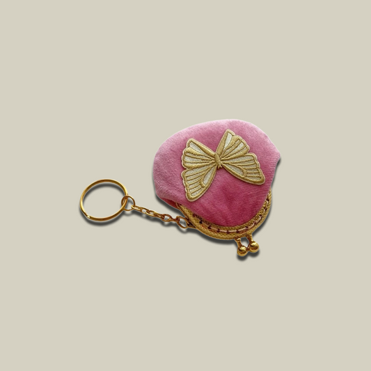 Butterfly Grace Mini Jewelry Pouch with Keychain Charm